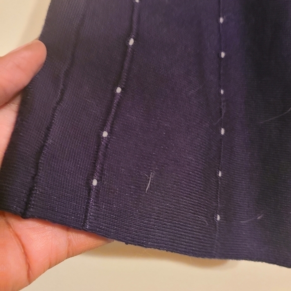 Grey & Gray | Blue Knit A-Line Skirt w/ Polka Dots (Size XL) - Picture 12 of 13